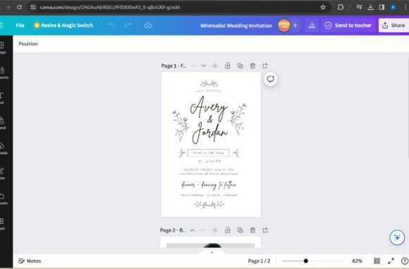 Minimalist Wedding Invitation